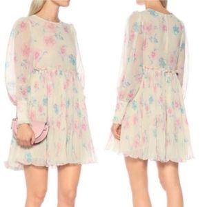 GANNI Floral Georgette Minidress in Afterglow